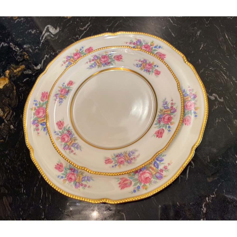 Vintage Castleton Bouquet Dinner & Salad Plates Set